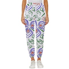 Bloom Nature Plant Pattern Women s Cropped Drawstring Pants