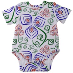 Bloom Nature Plant Pattern Baby Short Sleeve Bodysuit