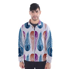 Pen Peacock Colors Colored Pattern Men s Windbreaker