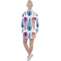 Pen Peacock Colors Colored Pattern Women s Long Sleeve Casual Dress View2