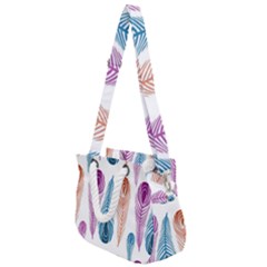 Pen Peacock Colors Colored Pattern Rope Handles Shoulder Strap Bag