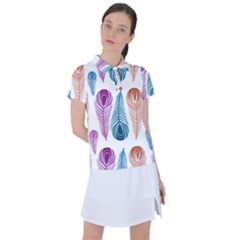 Pen Peacock Colors Colored Pattern Women s Polo T-shirt