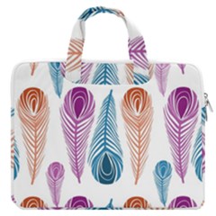 Pen Peacock Colors Colored Pattern Macbook Pro 15  Double Pocket Laptop Bag 