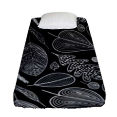 Leaves Flora Black White Nature Fitted Sheet (single Size)