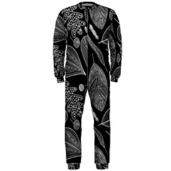 Leaves Flora Black White Nature Onepiece Jumpsuit (men)