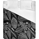 Leaves Flora Black White Nature Duvet Cover (California King Size) View1