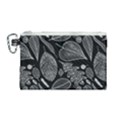 Leaves Flora Black White Nature Canvas Cosmetic Bag (Medium) View1