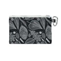 Leaves Flora Black White Nature Canvas Cosmetic Bag (Medium) View2