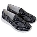 Leaves Flora Black White Nature Men s Lightweight Slip Ons View3