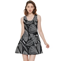 Leaves Flora Black White Nature Inside Out Reversible Sleeveless Dress