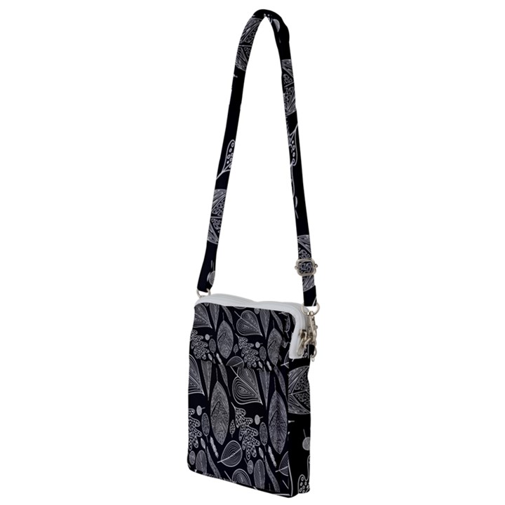 Leaves Flora Black White Nature Multi Function Travel Bag