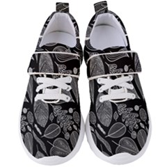 Leaves Flora Black White Nature Women s Velcro Strap Shoes