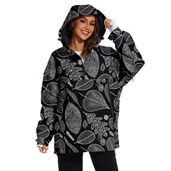 Leaves Flora Black White Nature Women s Ski And Snowboard Waterproof Breathable Jacket by Maspions