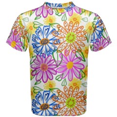 Bloom Flora Pattern Printing Men s Cotton T-shirt