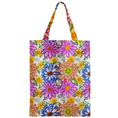 Bloom Flora Pattern Printing Zipper Classic Tote Bag