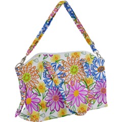 Bloom Flora Pattern Printing Canvas Crossbody Bag