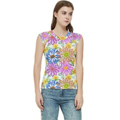 Bloom Flora Pattern Printing Women s Raglan Cap Sleeve T-shirt