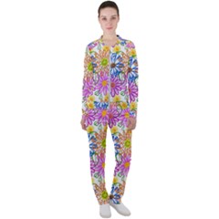 Bloom Flora Pattern Printing Casual Jacket And Pants Set