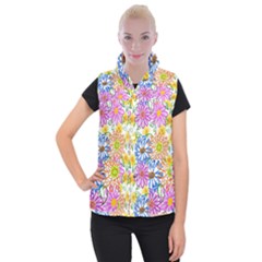 Bloom Flora Pattern Printing Women s Button Up Vest