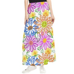 Bloom Flora Pattern Printing Maxi Chiffon Skirt