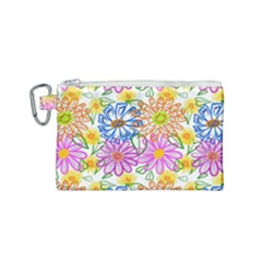 Bloom Flora Pattern Printing Canvas Cosmetic Bag (small)