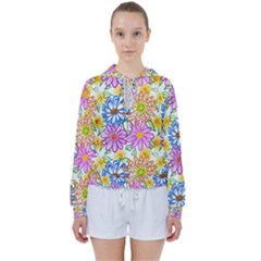 Bloom Flora Pattern Printing Women s Tie Up Sweat