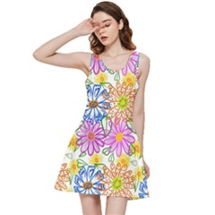 Bloom Flora Pattern Printing Inside Out Racerback Dress by Maspions