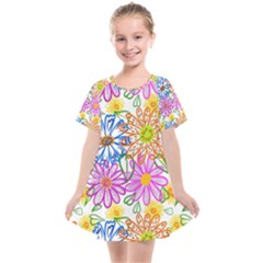 Bloom Flora Pattern Printing Kids  Smock Dress