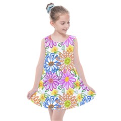 Bloom Flora Pattern Printing Kids  Summer Dress