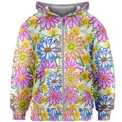 Bloom Flora Pattern Printing Kids  Zipper Hoodie Without Drawstring