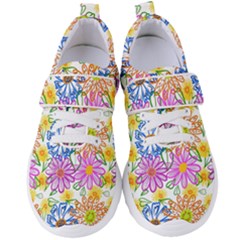 Bloom Flora Pattern Printing Women s Velcro Strap Shoes