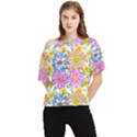 Bloom Flora Pattern Printing One Shoulder Cut Out T-Shirt View1