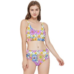 Bloom Flora Pattern Printing Frilly Bikini Set