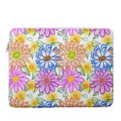 Bloom Flora Pattern Printing 16  Vertical Laptop Sleeve Case With Pocket by Maspions