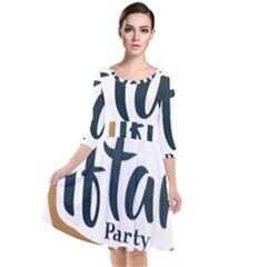 Iftar-party-t-w-01 Quarter Sleeve Waist Band Dress