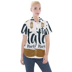 Iftar-party-t-w-01 Women s Short Sleeve Pocket Shirt