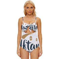 Iftar-party-t-w-01 Knot Front One-piece Swimsuit