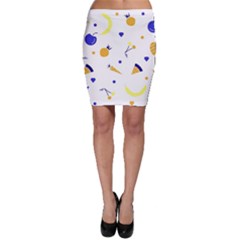 Pattern-fruit-apples-green Bodycon Skirt