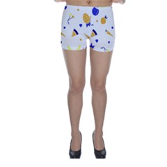 Pattern-fruit-apples-green Skinny Shorts