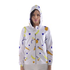 Pattern-fruit-apples-green Women s Hooded Windbreaker