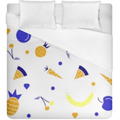 Pattern-fruit-apples-green Duvet Cover (king Size)