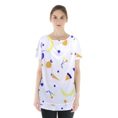 Pattern-fruit-apples-green Skirt Hem Sports Top