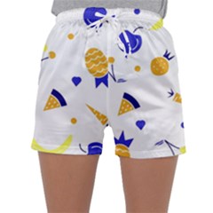 Pattern-fruit-apples-green Sleepwear Shorts