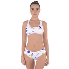 Pattern-fruit-apples-green Criss Cross Bikini Set by Maspions