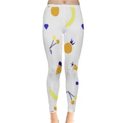 Pattern-fruit-apples-green Inside Out Leggings