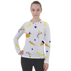 Pattern-fruit-apples-green Women s Pique Long Sleeve T-shirt