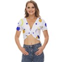 Pattern-fruit-apples-green Twist Front Crop Top View1