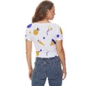 Pattern-fruit-apples-green Twist Front Crop Top View4