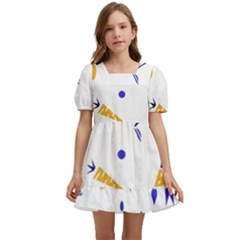 Pattern-fruit-apples-green Kids  Short Sleeve Dolly Dress