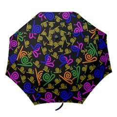 Pattern-repetition-snail-blue Folding Umbrellas